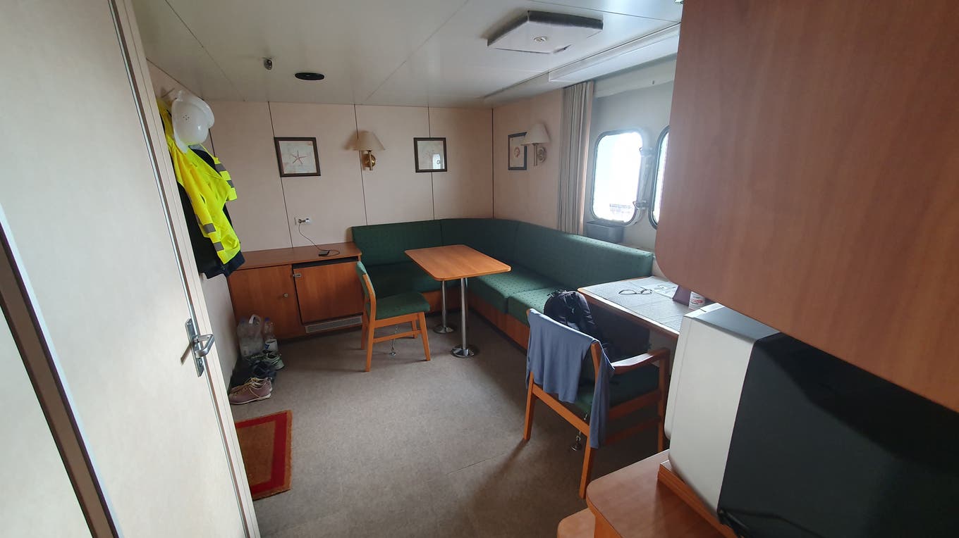 Die Kabine der Schochs. Die längste Überfahrt, von den Shetlandinseln nach Island, dauerte eineinhalb Tage.